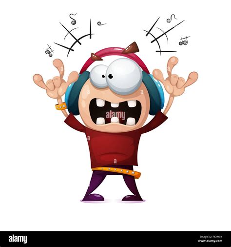 Funny, cute, crazy cartoon rock man. Rock music illustration Stock Vector Image & Art - Alamy