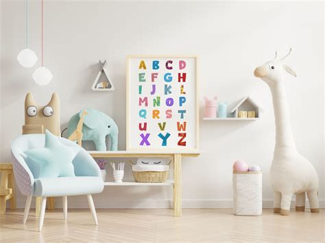 Colourful ABC Alphabet Letters Printable Wall Art Instant - Etsy