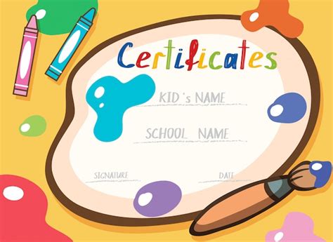 Premium Vector | A colourful art certificate template