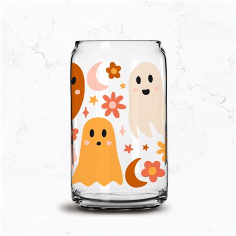 Retro Ghost Full Wrap 16OZ - Crafty Cutter SVG