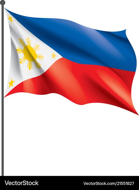 Philippines flag on a white Royalty Free Vector Image