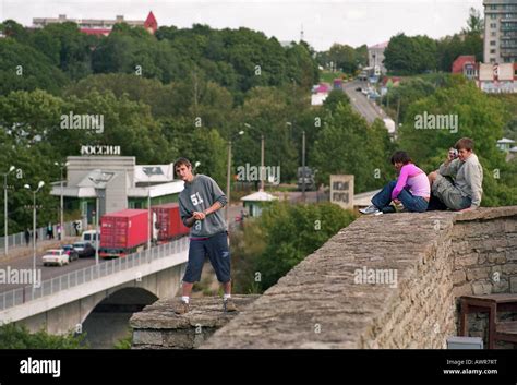 Estonian-Russian border, Narva, Estonia Stock Photo - Alamy