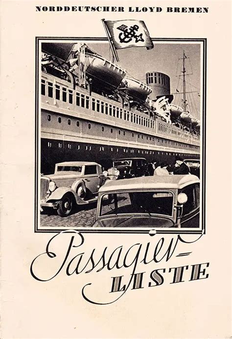 SS Bremen Passenger List - 9 July 1936 | GG Archives