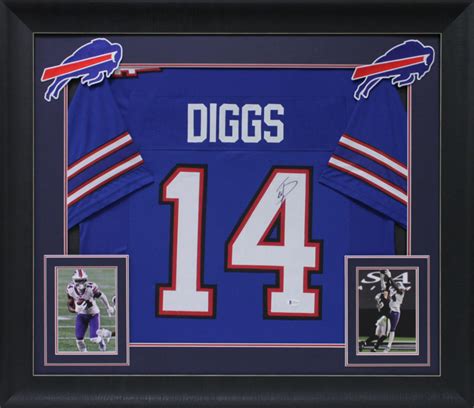 Stefon Diggs Signed Custom Framed Jersey Display (Beckett) | Pristine ...