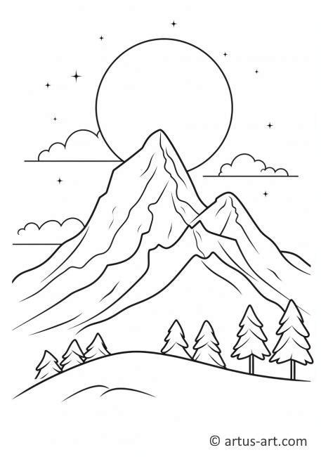 Mountain Silhouette Coloring Page » Free Download » Artus Art