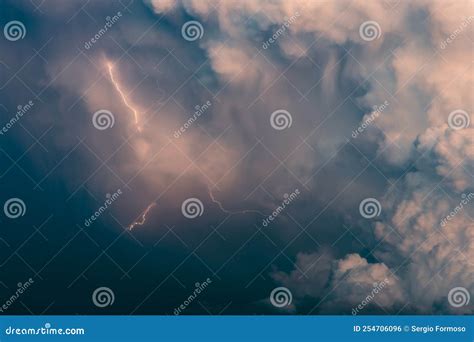 Heavy Storm with Lightning Activity Stock Photo - Image of meteorology ...