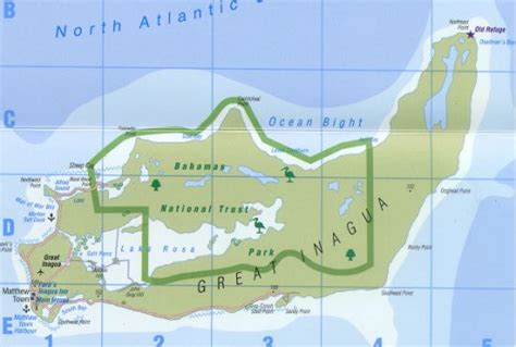 Map of Inagua Island, Bahamas