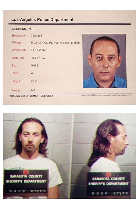 Paul Reubens a.k.a. peewee herman | Celebrity mugshots, Mug shots, Pee wee herman