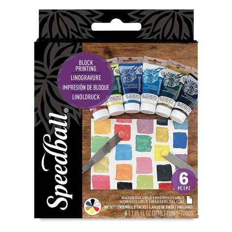 Speedball Block Printing Ink 6-Color Set