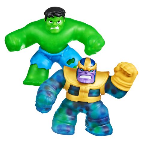 Buy Heroes of Goo Jit Zu Marvel Versus Pack - Hulk vs Thanos, Squishy, Stretchy, Gooey Heroes ...