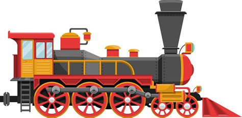 Vintage train on railroad clipart design illustration 9342543 PNG