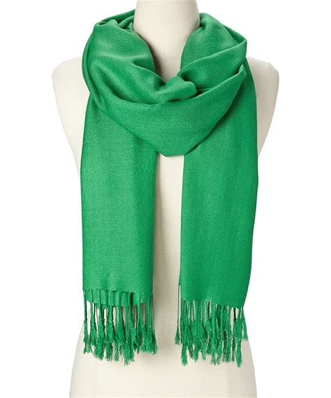 Green Solid Scarfs for Women Fashion Warm Neck Womens Winter Scarves Pashmina Silk Scarf Wrap ...