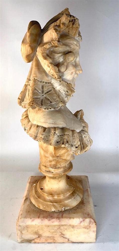 Alabaster Sculpture of a 19th Century Beauty