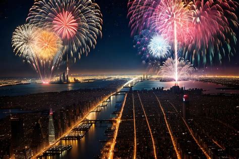 Premium AI Image | A spectacular show of fireworks lighting up the ...