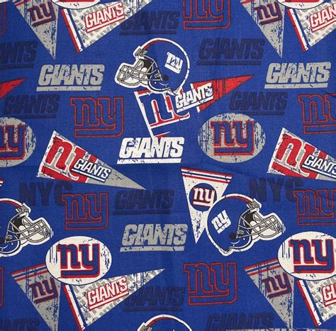 NY Giants Cotton Fabric 4458 Wide - Etsy