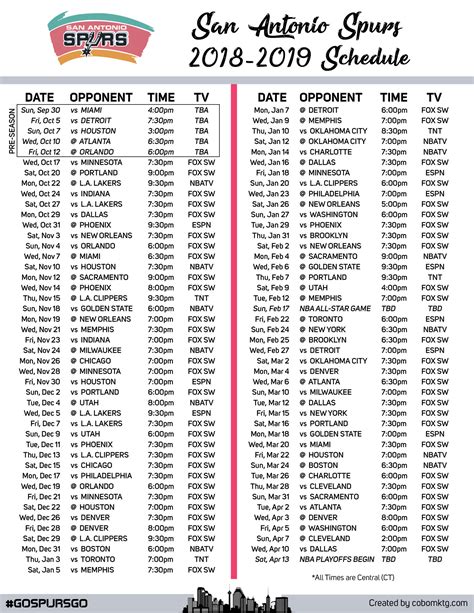 San Antonio Spurs Schedule 2021 22 Printable - FreePrintableTM.com ...