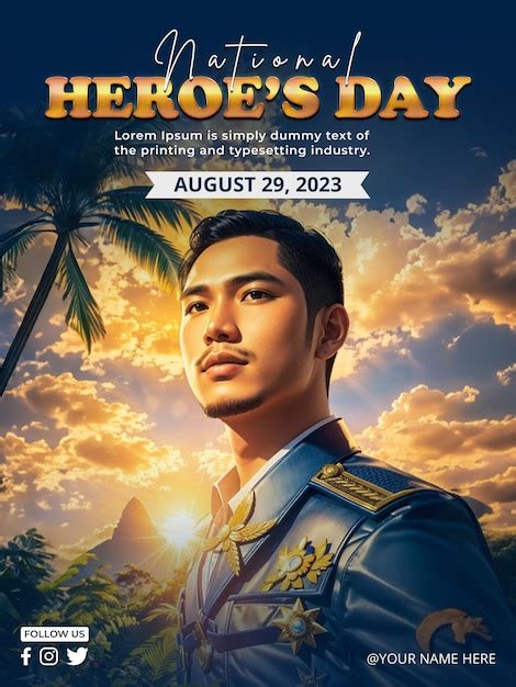 Premium PSD | Psd philippines national heroes day poster template