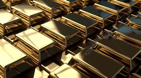 Gold Bars Stacked In One Row Background, 3d Rendering Gold Bars Closeup ...