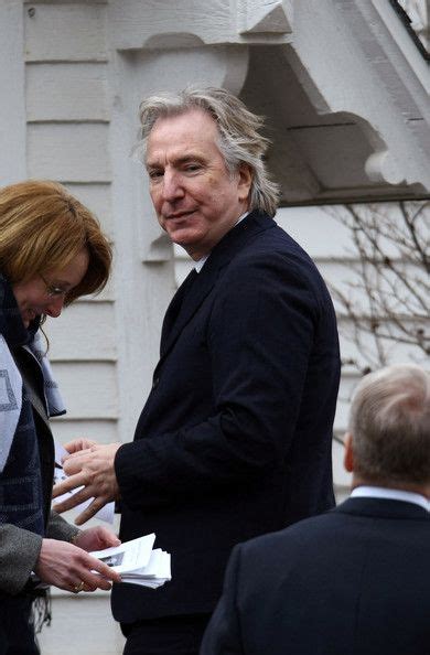 Actor Alan Rickman (C) arrives for the funeral of actress Natasha Richardson Ares, Natasha ...