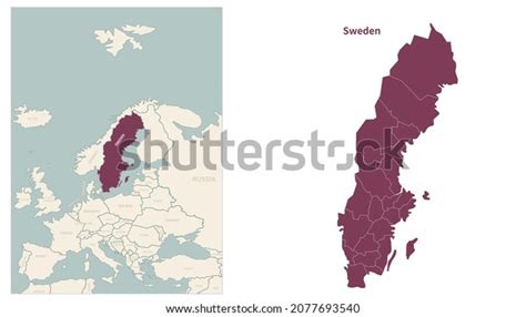 Sweden Map Map Sweden Neighboring Countries Stock Vector (Royalty Free ...