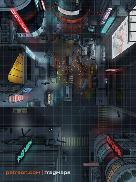 Cyberpunk Market Street [Battle Map] Preview : Star_Wars_Maps