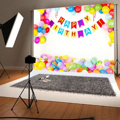 XDDJA Polyester Fabric 7x5ft Happy Birthday Photo Backdrop White ...