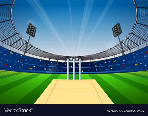 Cricket stadium background Royalty Free Vector Image