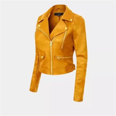 Yellow Leather Jacket Womens | Leatherings | Free Ship