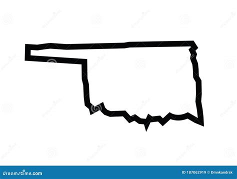 Oklahoma Outline Map State Shape Stock Vector - Illustration of concept ...