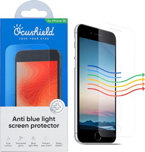 Ocushield Anti Blue Light, Tempered Glass Screen Protector for iPhone SE - Protect Your Eyes ...