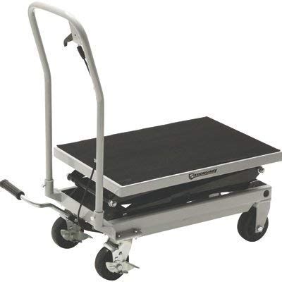Strongway 2-Speed Hydraulic Rapid XT Lift Table Cart - 500-Lb. Capacity, 50 3/4in. Lift Height ...