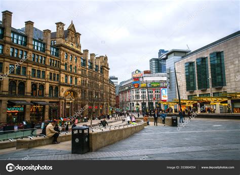 Manchester England March 2019 Street View Exchange Square Civic Square ...