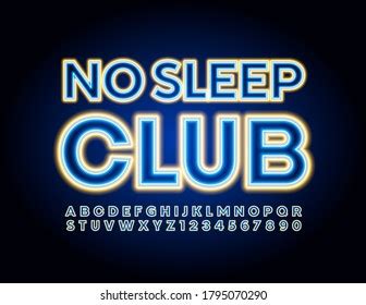 Vector Neon Logo No Sleep Club Stock Vector (Royalty Free) 1795070290 ...