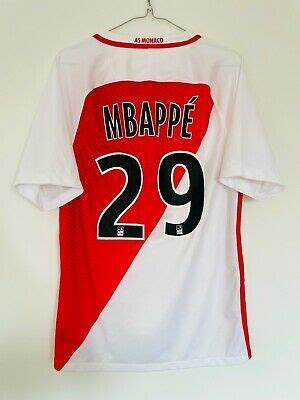 (eBay) AS MONACO 2016/17 HOME FOOTBALL SHIRT JERSEY NIKE MBAPPE #29 ...