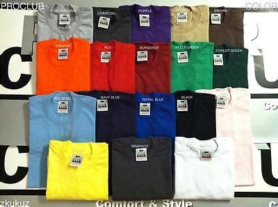 3 NEW PROCLUB HEAVY WEIGHT T-SHIRT COLOR PLAIN PRO CLUB TEE BLANK S-3XL ...