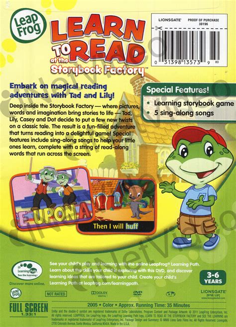 Leap Frog - Learn to Read at the Storybook Factory (LG) on DVD Movie