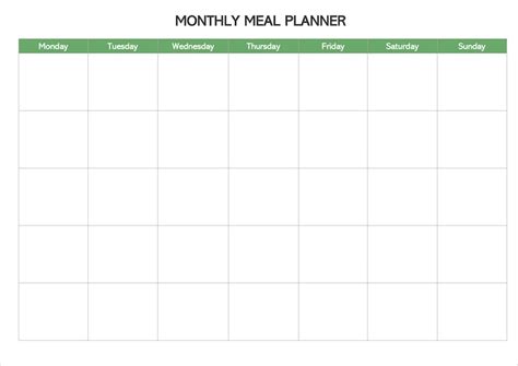 ᐈ Free Printable Meal Planner Templates (PDF & WORD)