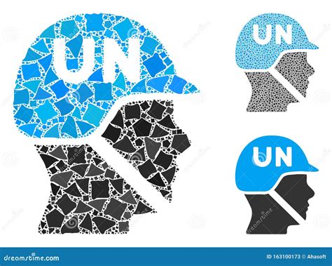 United Nations Soldier Helmet Composition Icon of Irregular Items Stock ...