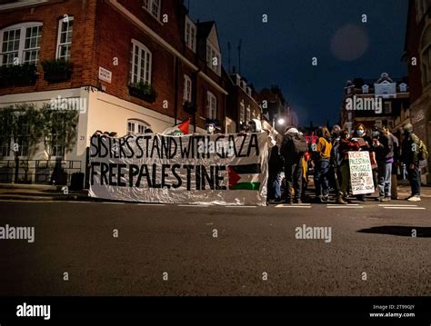 London, United Kingdom - November 23rd 2023: Protest outside the Egyptian Embassy Calling for ...