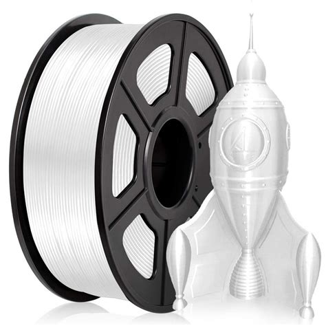 PLA Silk White Filament 1.75mm 3D Printer Filament 2.2 LBS Spool 3D ...