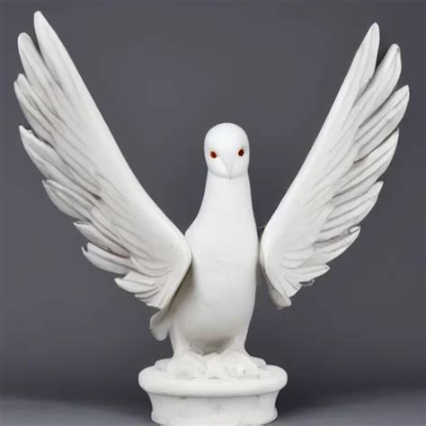 sculpture of a smooth white dove with wings extended | Stable Diffusion | OpenArt