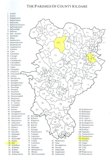 IRELAND MAP: Co Kildare Parishes | Gillespie Family History Library | normagillespie.ca