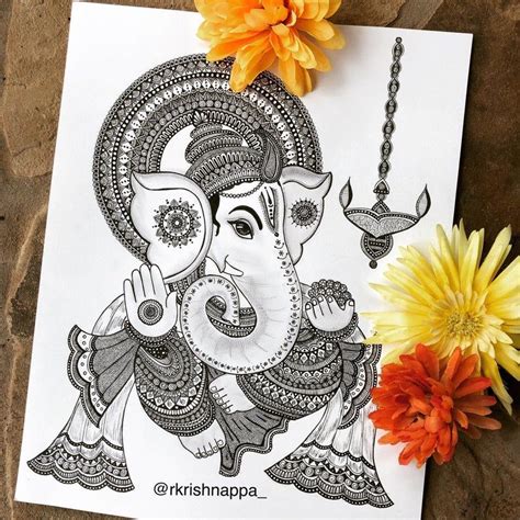 Buy Lord Ganesha Art Print, Home Decor Online in India - Etsy | Boho art drawings, Mandala art ...