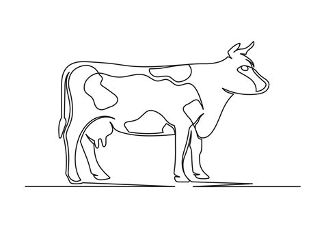 Continuous one line drawing of an cow 6087640 Vector Art at Vecteezy