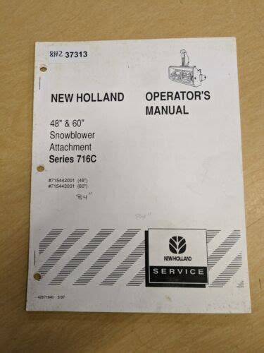 Attachment Operator's Manual | New Holland Snow Blower