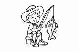 Cute Boy And Fishing Coloring Pages  Best For Kids sketch template