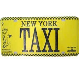 New York Taxi Auto Car License Plate | New york taxi, Taxi, License plate