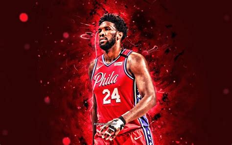 Download wallpapers 4k, Joel Embiid, 2020, 24 number, NBA, Philadelphia ...