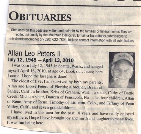 Newspaper Obituary Template Check more at https://nationalgriefawarenessday.com/19700/newspaper ...