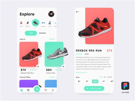 Ecommerce Shoes App - Free Figma Resource | Figma Elements